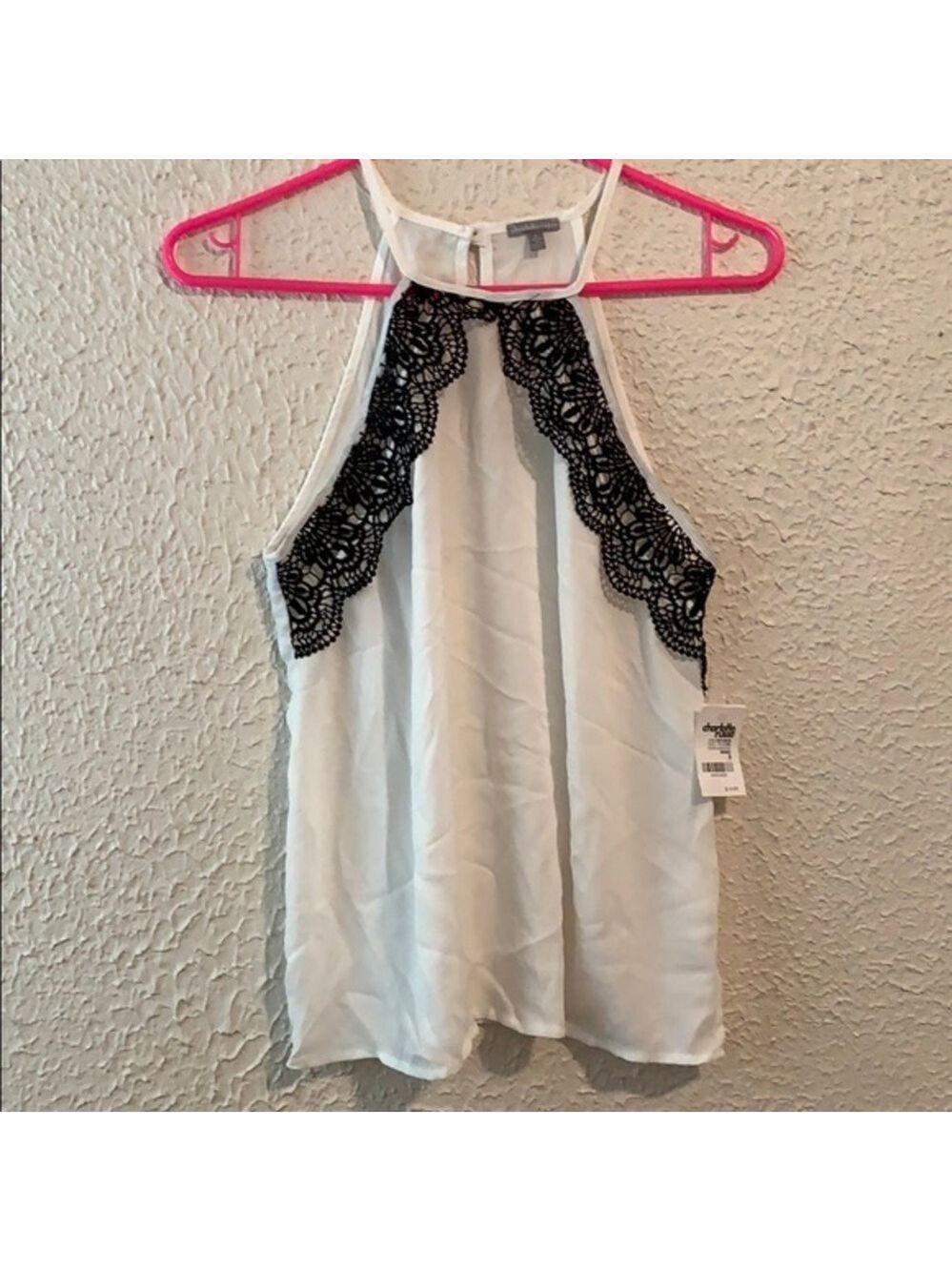 NWT Small White & Black Lace Blouse